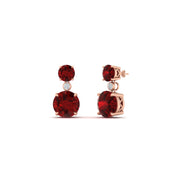 two-stone-round-ruby-with-drop-diamond-earrings-in-rose-gold-FD-EAR11200GRUDR-NL-RG